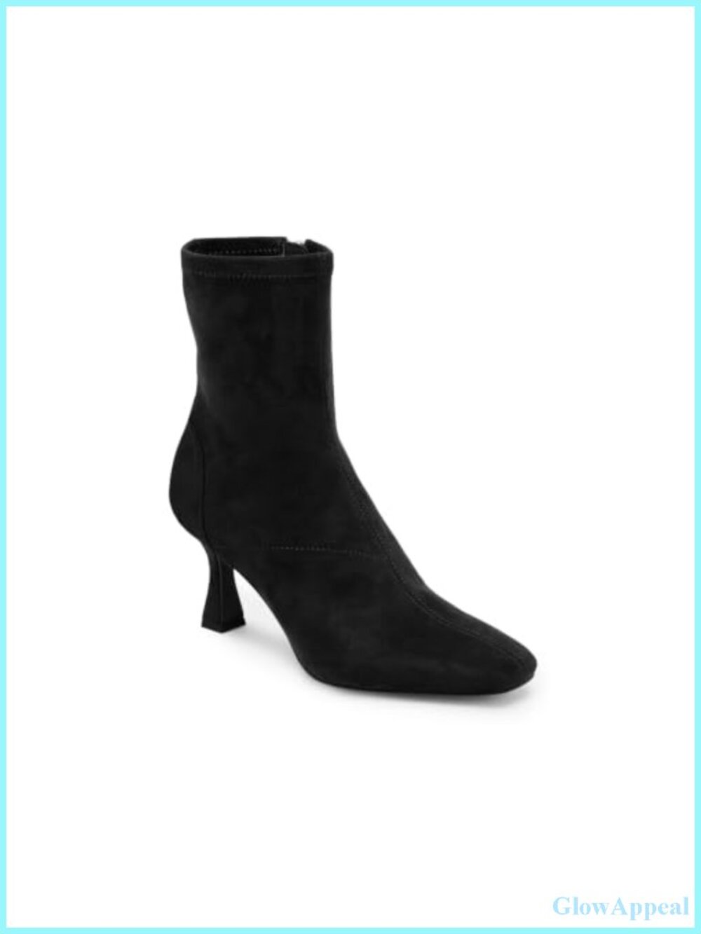 Kitten Heel Ankle Booties Square Toe Side Zip Faux Suede Dress Boots